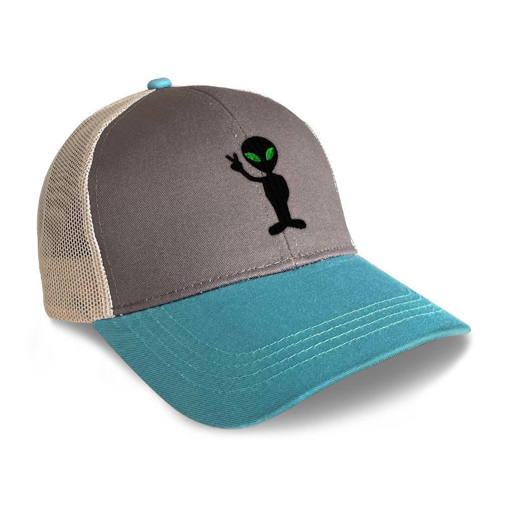Trucker Hat for Men & Women Alien Peace Sign and Symbol Snapback ...
